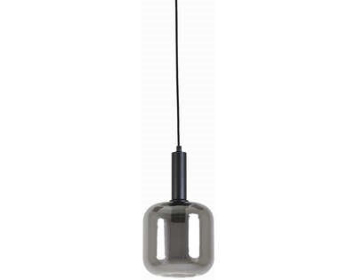 Light & Living Light&living Hanglamp Ø16x26 cm LEKAR zwart+smoke glas