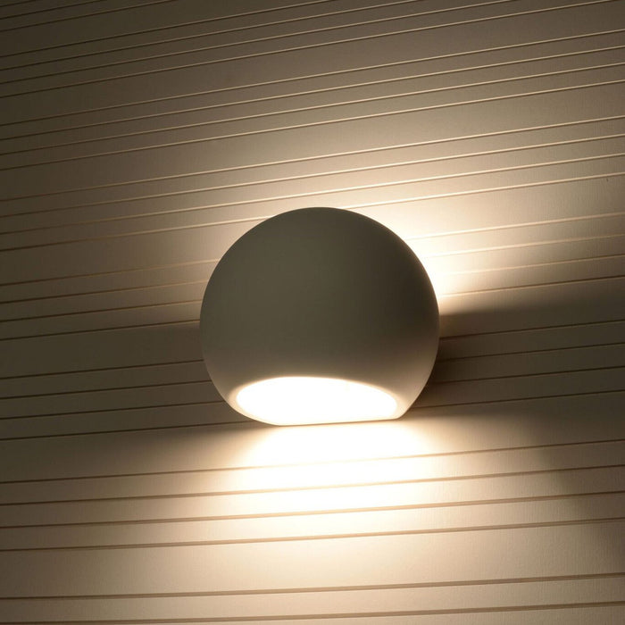 Sollux Wandlamp Globe E27 gips wit