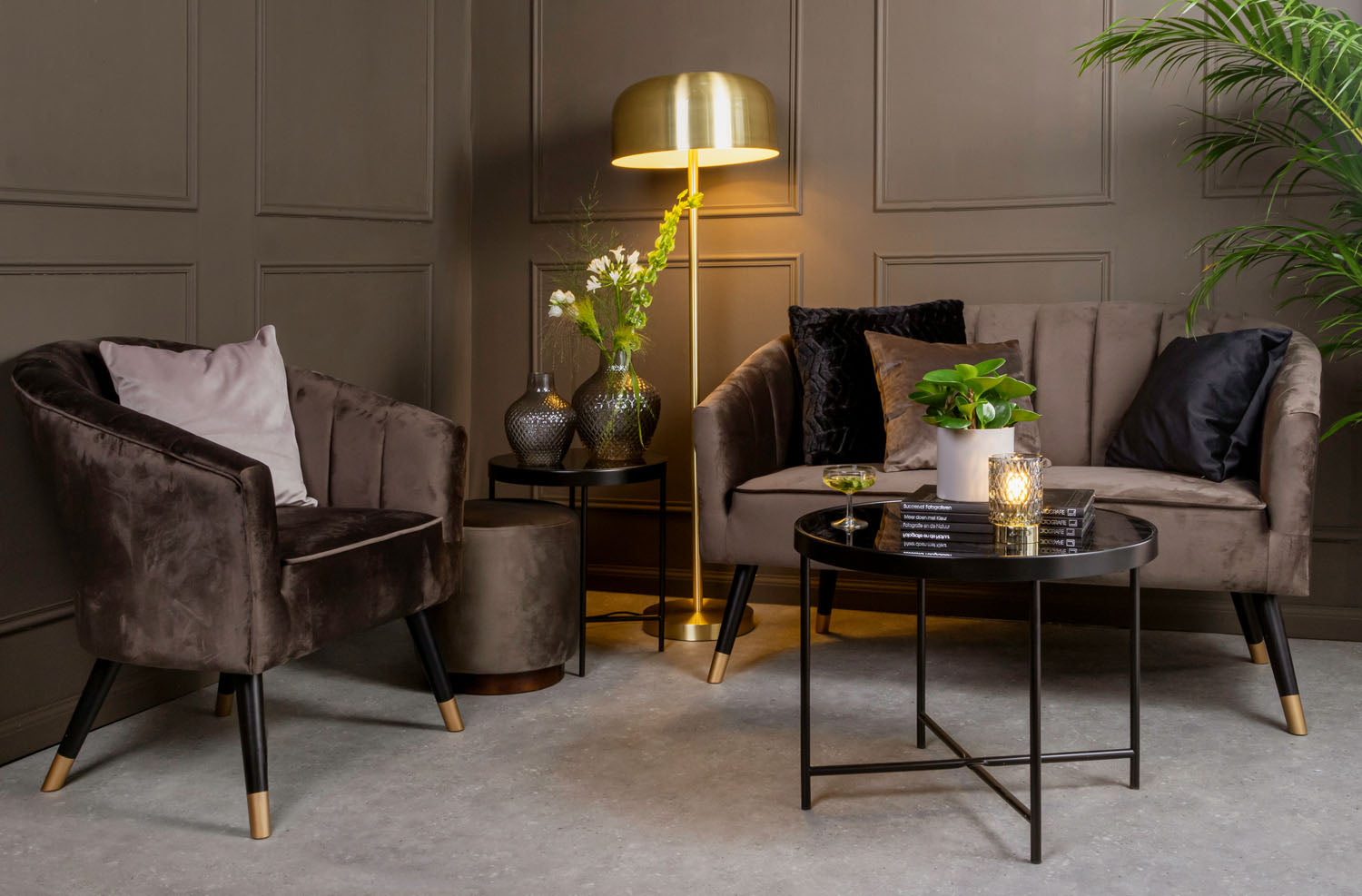 present time - Vase Delight glass dark grey