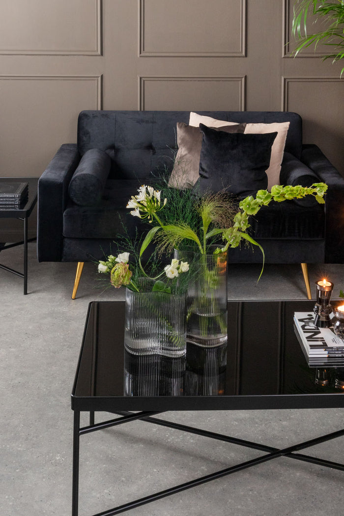 present time - Vase Allure Wave glass dark grey