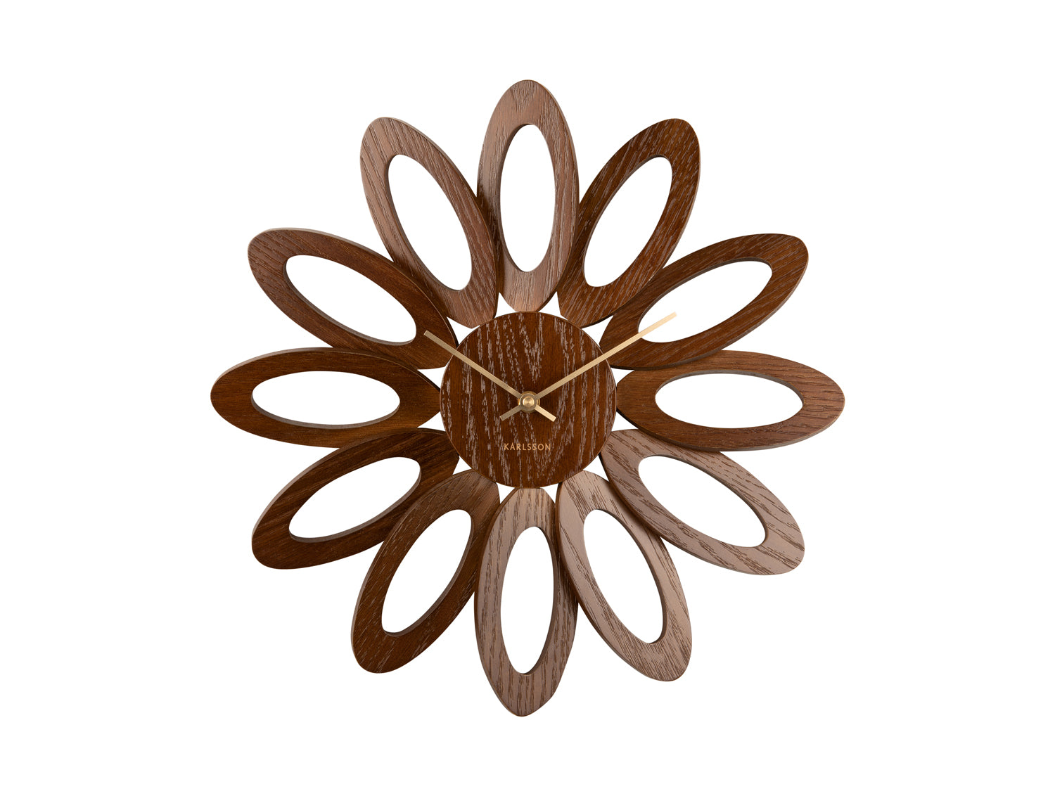 Karlsson - Wall clock Fiore dark wood veneer