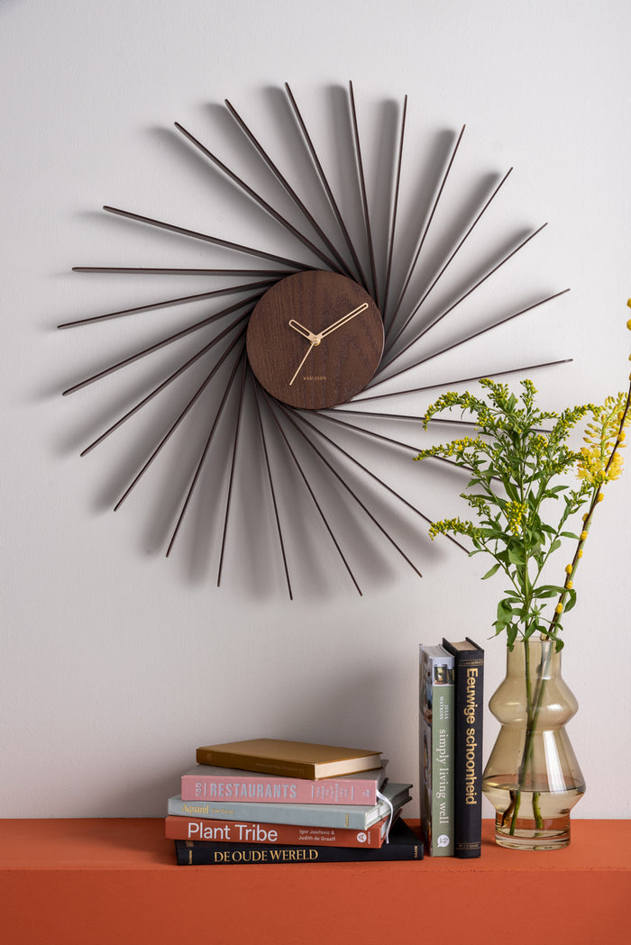 Karlsson - Wall clock Helix XL dark wood veneer