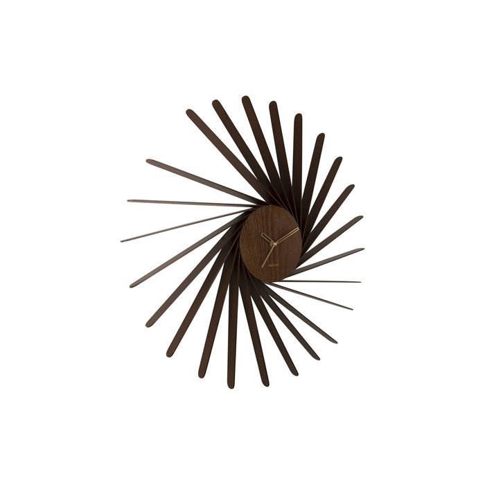 Karlsson - Wall clock Helix XL dark wood veneer