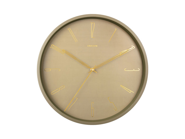 Karlsson - Wall clock Belle Numbers metal moss green