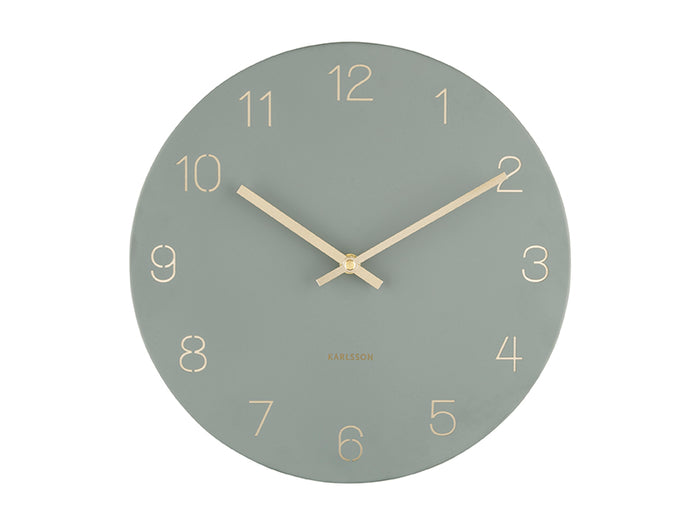 Karlsson - Wandklok Charm Engraved Numbers Small - Jungle groen- Ø30cm