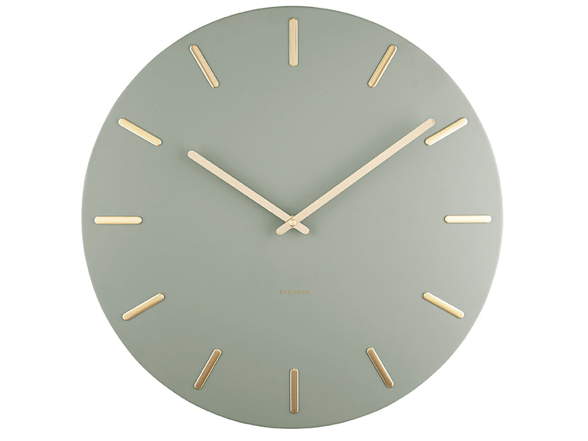 Karlsson - Wandklok Charm - Jungle Groen - Staal - Gouden wijzers