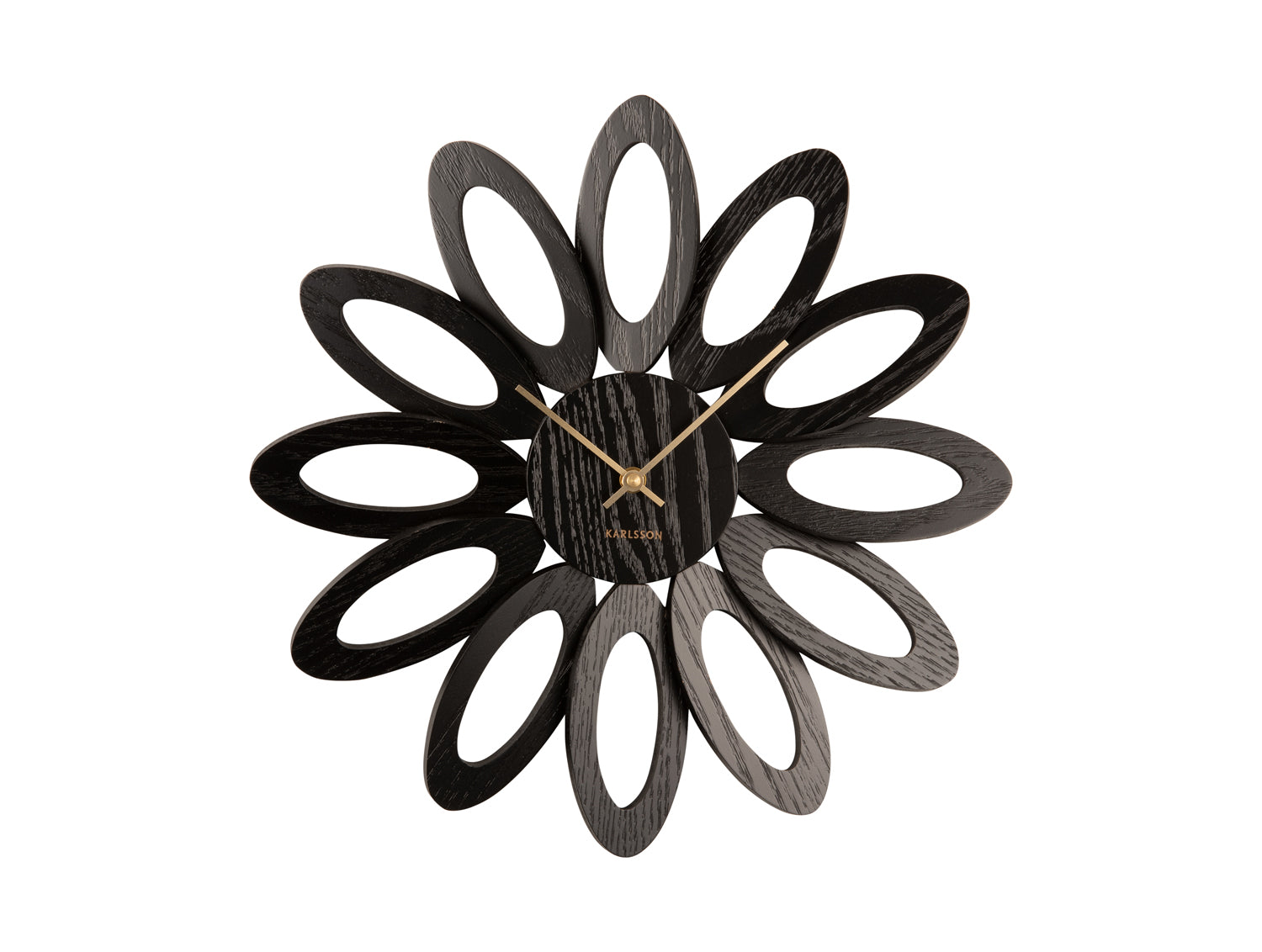 Karlsson - Wall clock Fiore wood veneer black