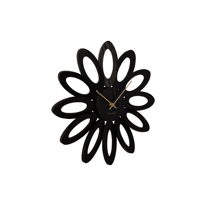 Karlsson - Wall clock Fiore wood veneer black