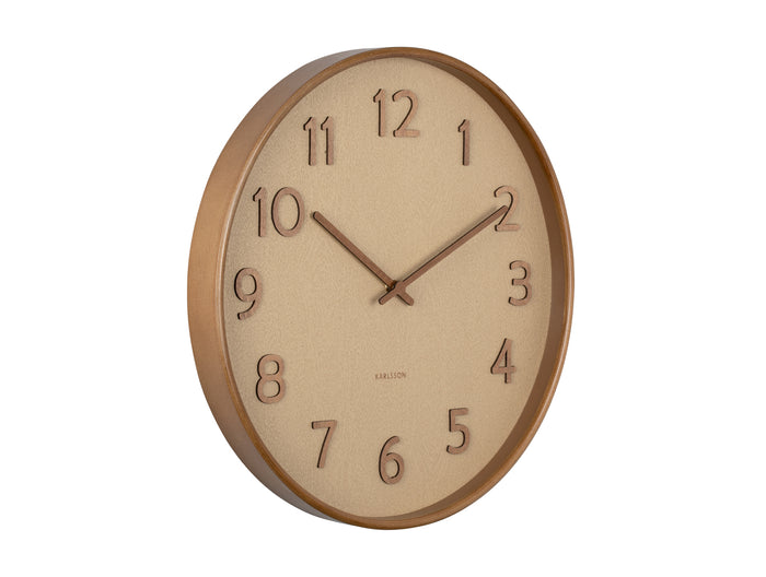 Karlsson - Wall clock Pure wood grain large sand brown