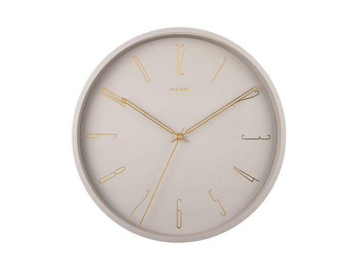 Karlsson - Wall clock Belle Numbers metal warm grey