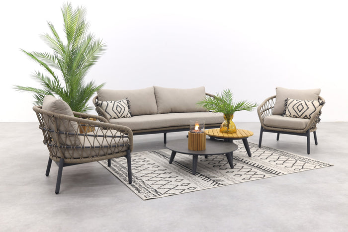 VDG Julia stoel bank loungeset - 5-delig - antraciet