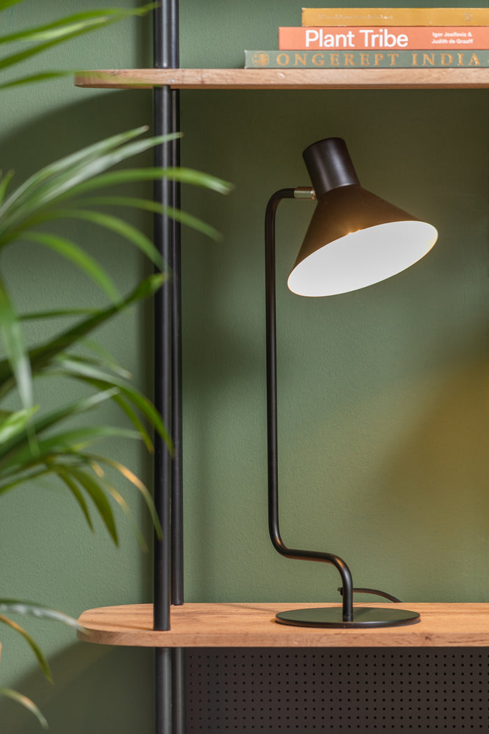 Leitmotiv - Table lamp Office Curved metal black