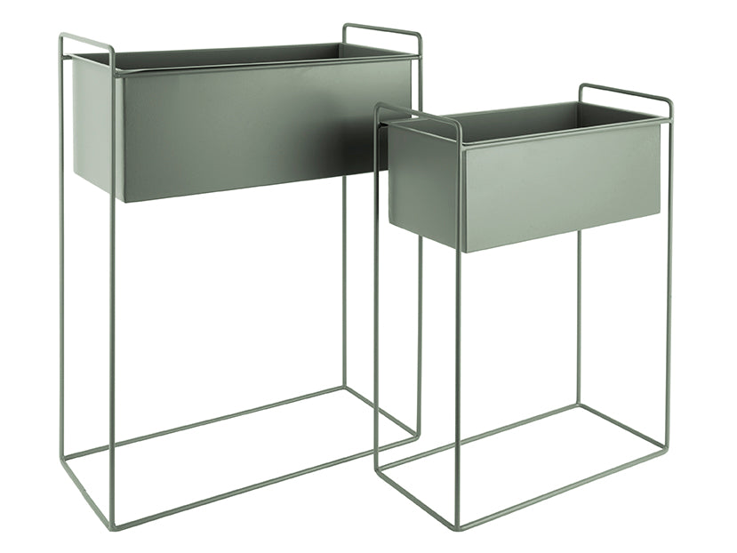 present time - Plant pot set Essence straight iron jungle green