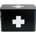 present time - Medicine storage box large metal matt black
