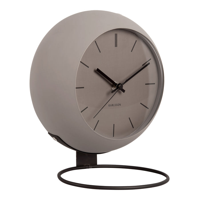 Karlsson - Table clock Nirvana Globe dark warm grey