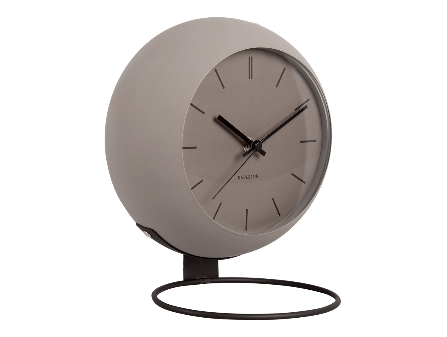Karlsson - Table clock Nirvana Globe dark warm grey