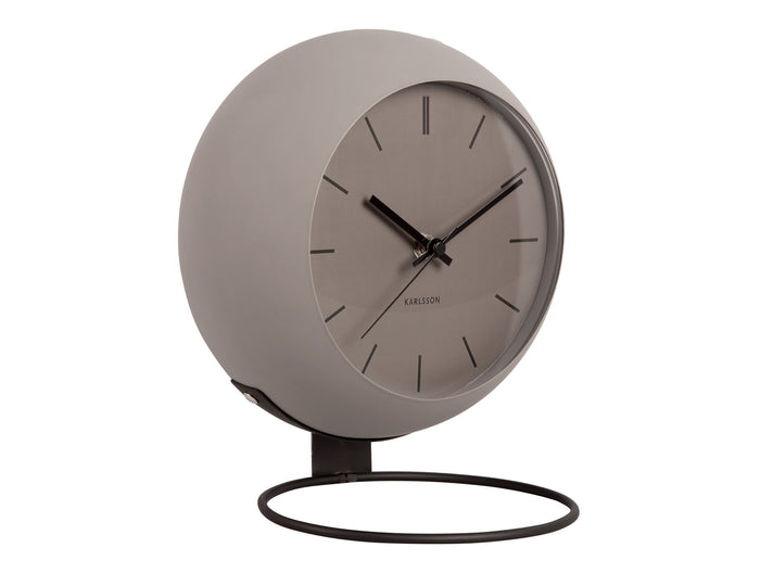 Karlsson - Table clock Nirvana Globe dark warm grey
