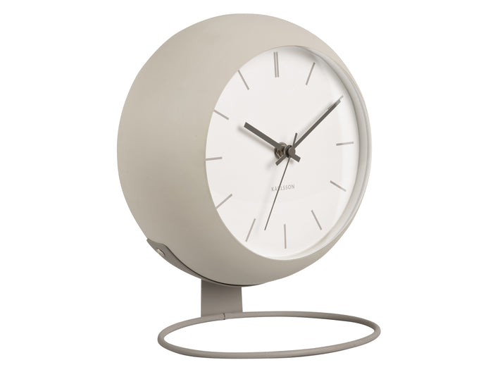Karlsson - Table clock Nirvana Globe warm grey