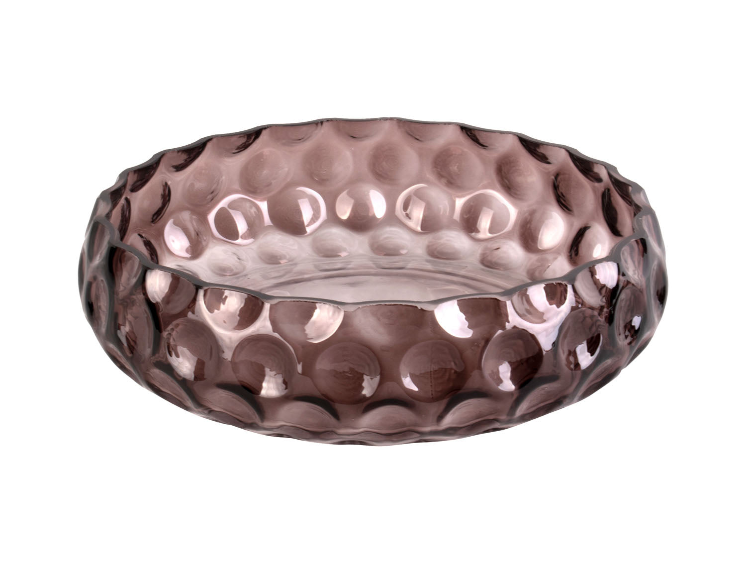 present time - Bowl Speckles glass large chocolate brown