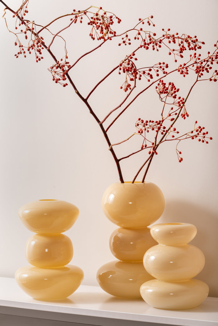 present time - Vaas Bubbles - Geel - 18x18x25cm