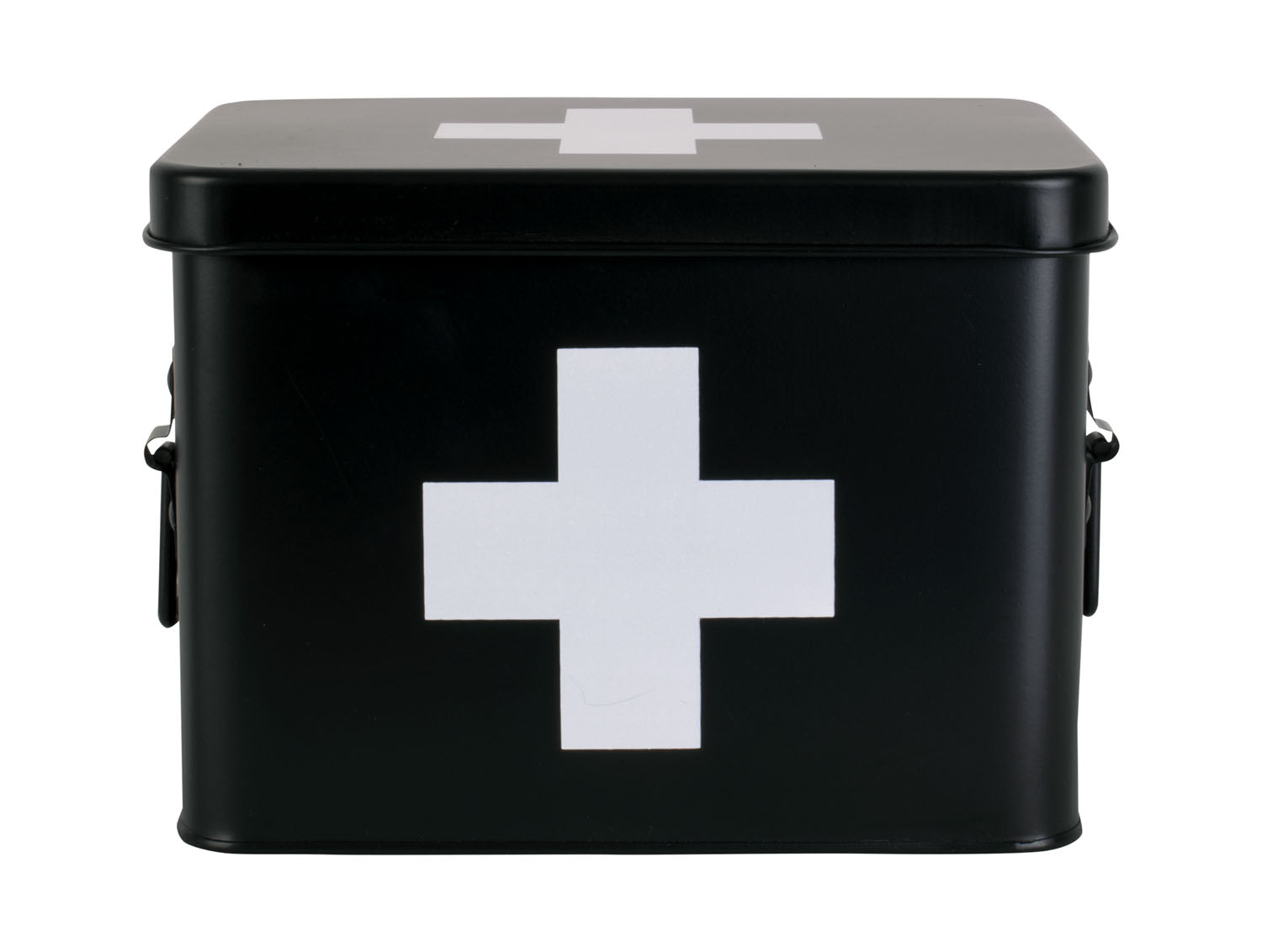present time - Medicine storage box medium metal matt black