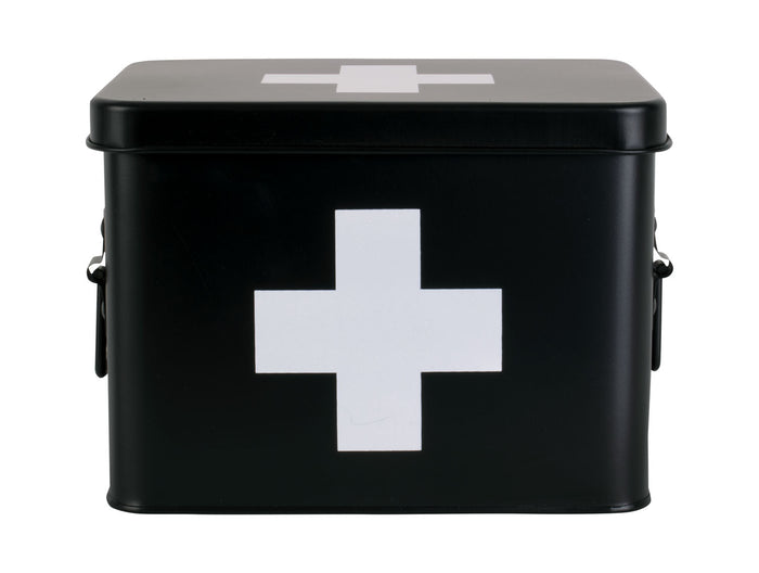 present time - Medicine storage box medium metal matt black
