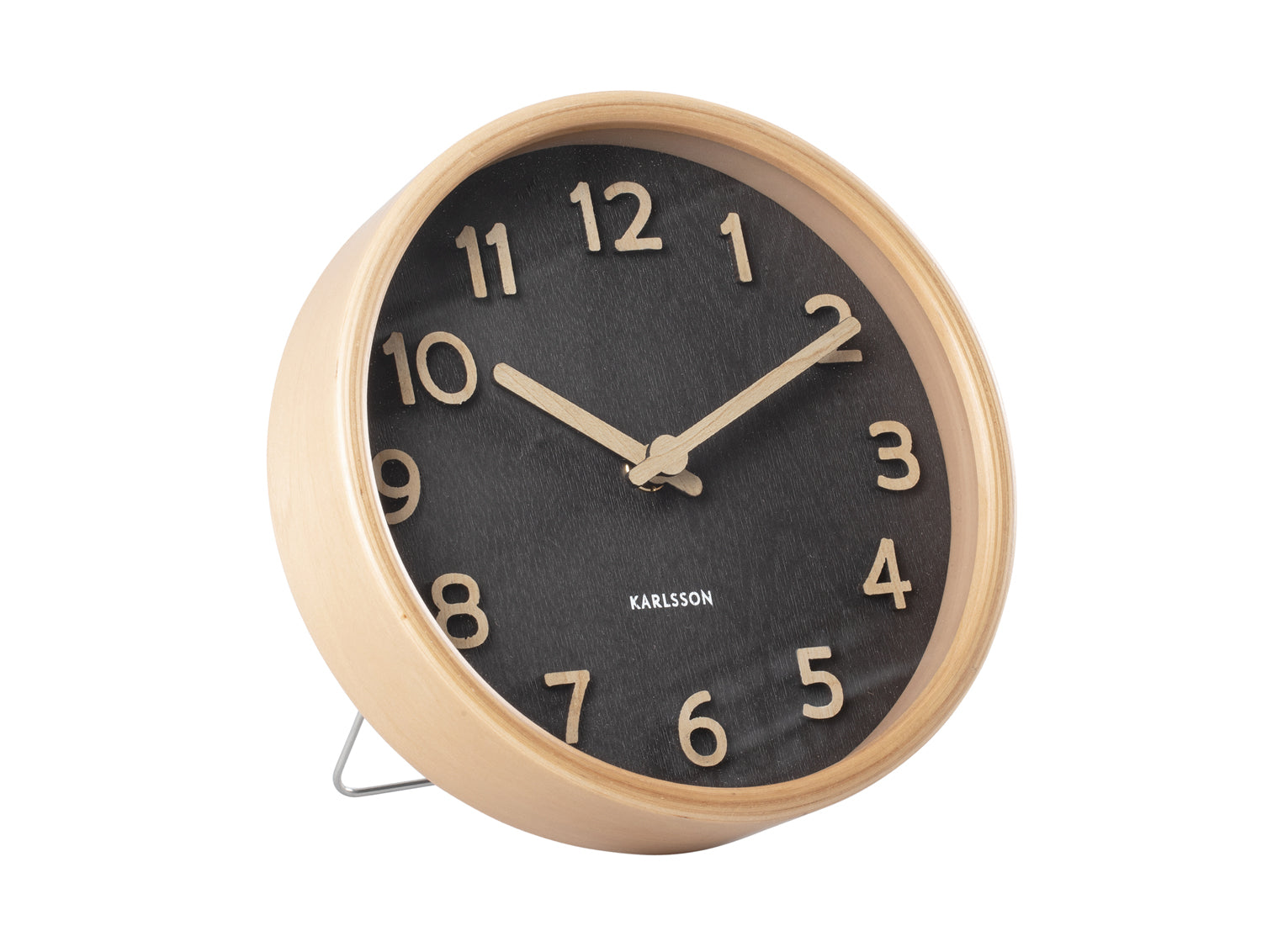 Karlsson - Table clock Pure wood grain black