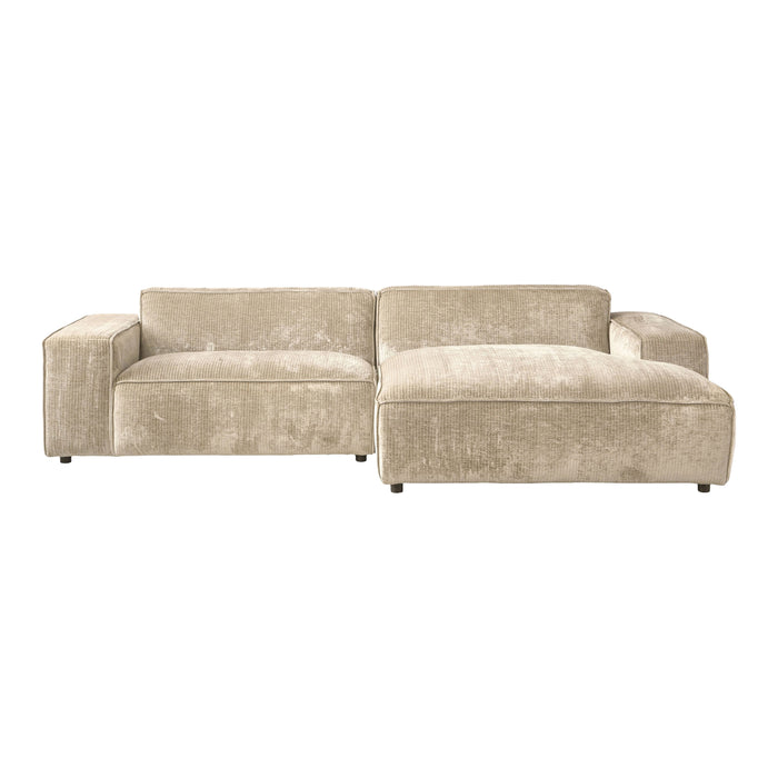 by fonQ Chunky Hoekbank met Chaise Longue Rechts - Ivoor - Rib