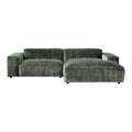 by fonQ Chunky Hoekbank met Chaise Longue Rechts  - Moss - Rib