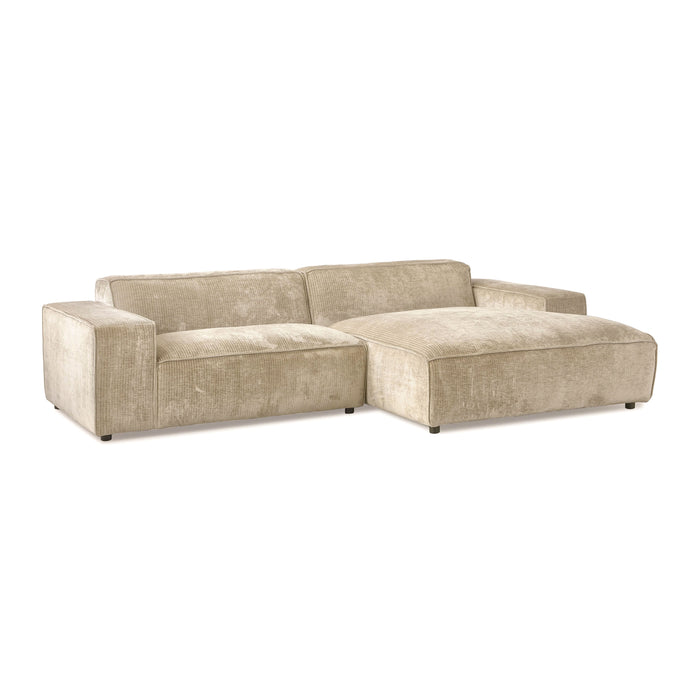 by fonQ Chunky Hoekbank met Chaise Longue Rechts - Ivoor - Rib