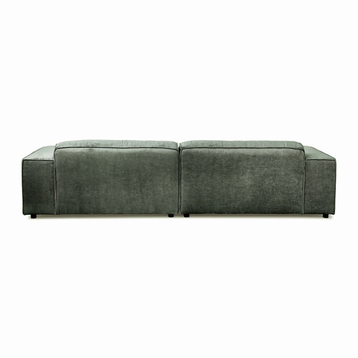 by fonQ Chunky Hoekbank met Chaise Longue Rechts  - Moss - Rib