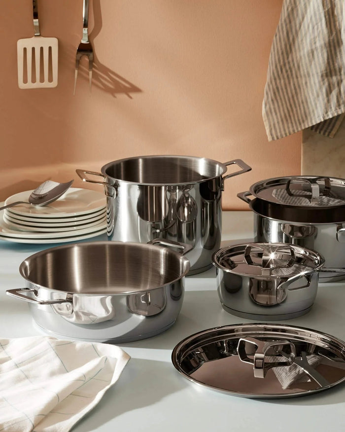 Alessi Pannenset Pots&Pans - AJM100S9 - door Jasper Morrison - 6 Delig