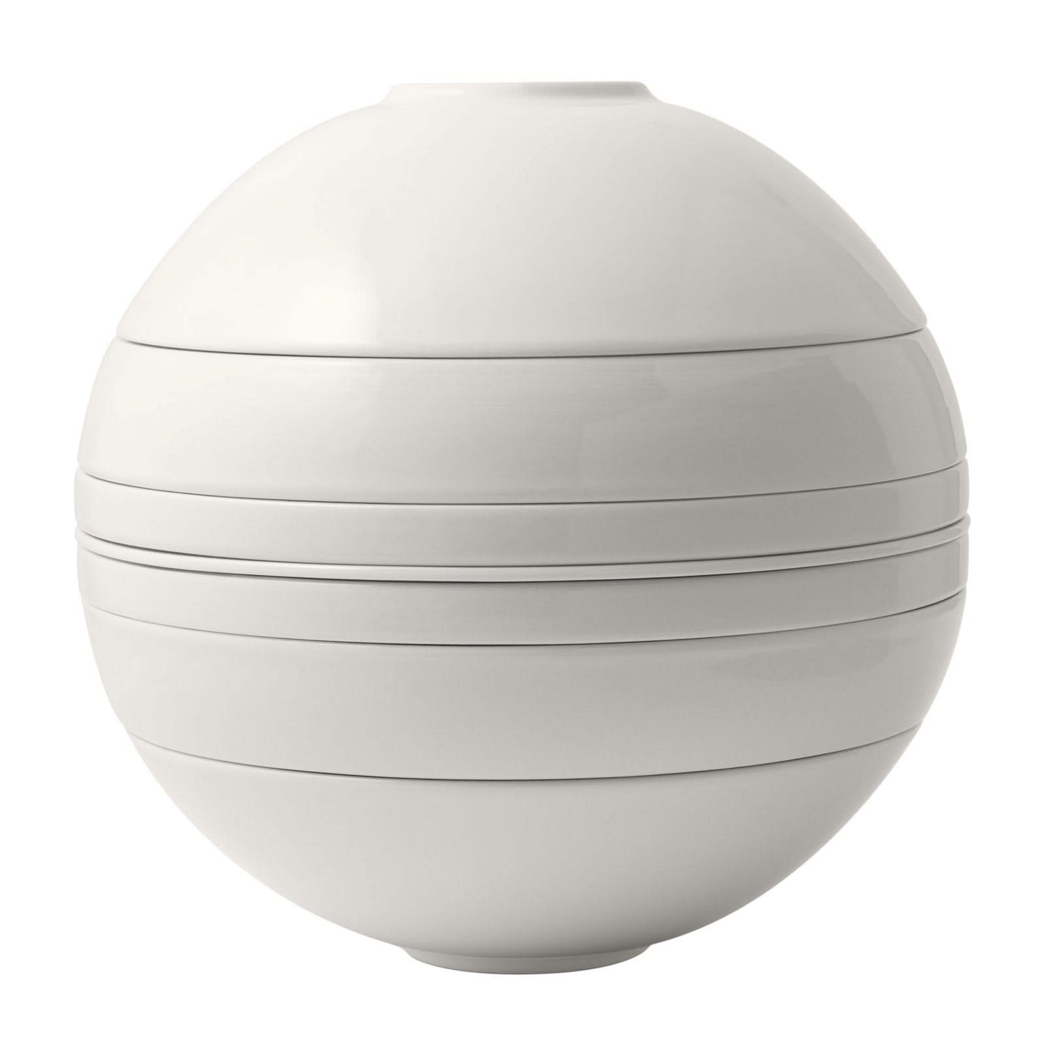 Villeroy & Boch Serviesset La Boule - Wit - 7-delig | 2 personen - 2x bol, 2x schaal, 2x universeel bord, 1x serveerschaal