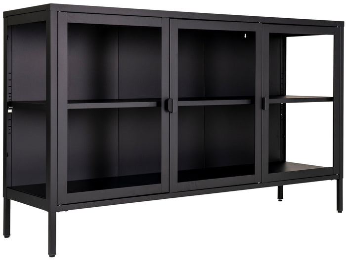 House Nordic Brisbane Zwart | Glas Dressoir W140 cm