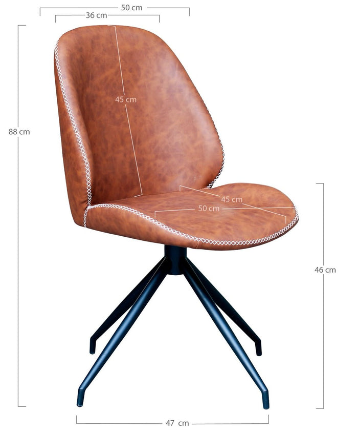 House Nordic Monte Carlo Vintage Bruin Draaistoel set van 2