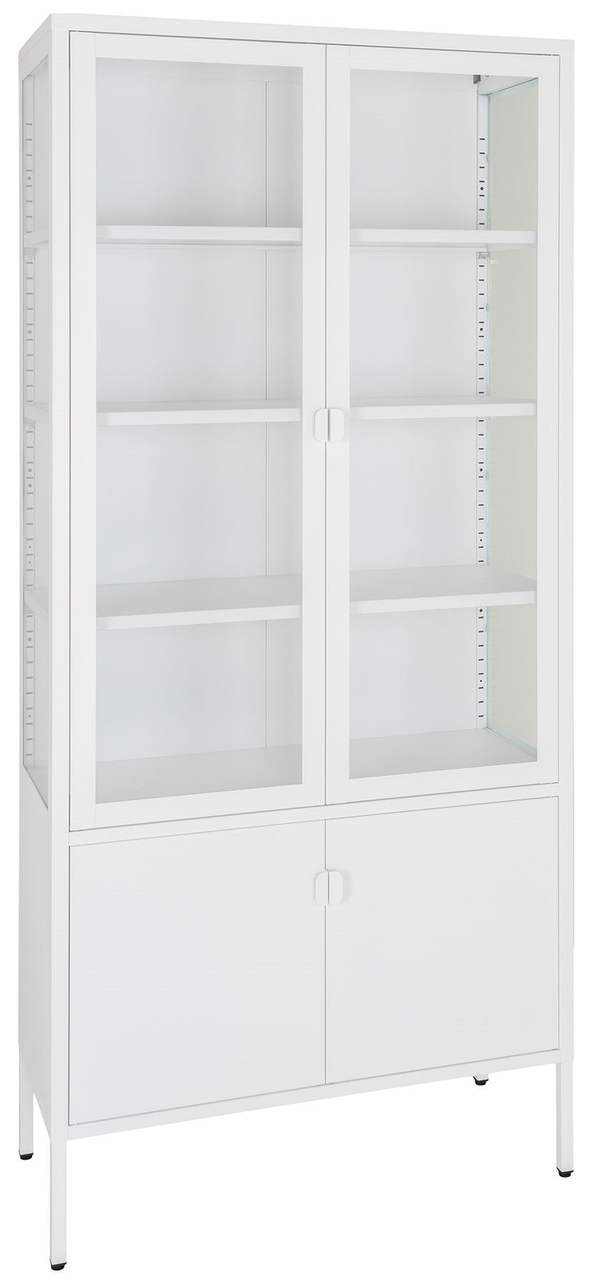 House Nordic Brisbane Wit | Glas Vitrinekast 4-Deuren