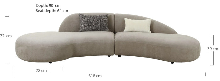 House Nordic Venice Chenille Bank met Kussens