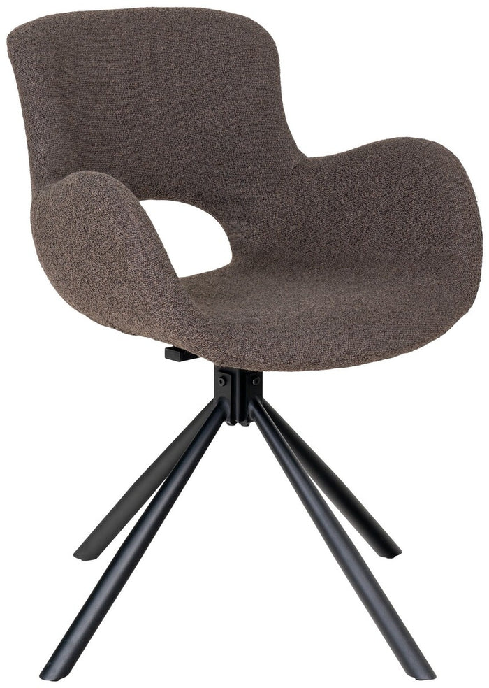 House Nordic Amorim Paddestoel Bruin Bouclé Draaistoel set van 2