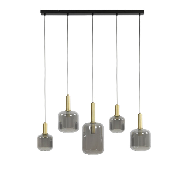 Light & Living Hanglamp Lekar - Antiek Brons - 5L 110x22x32cm