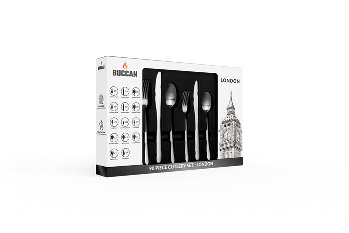 Buccan - Bestekset - London - 90 delig - Zilver