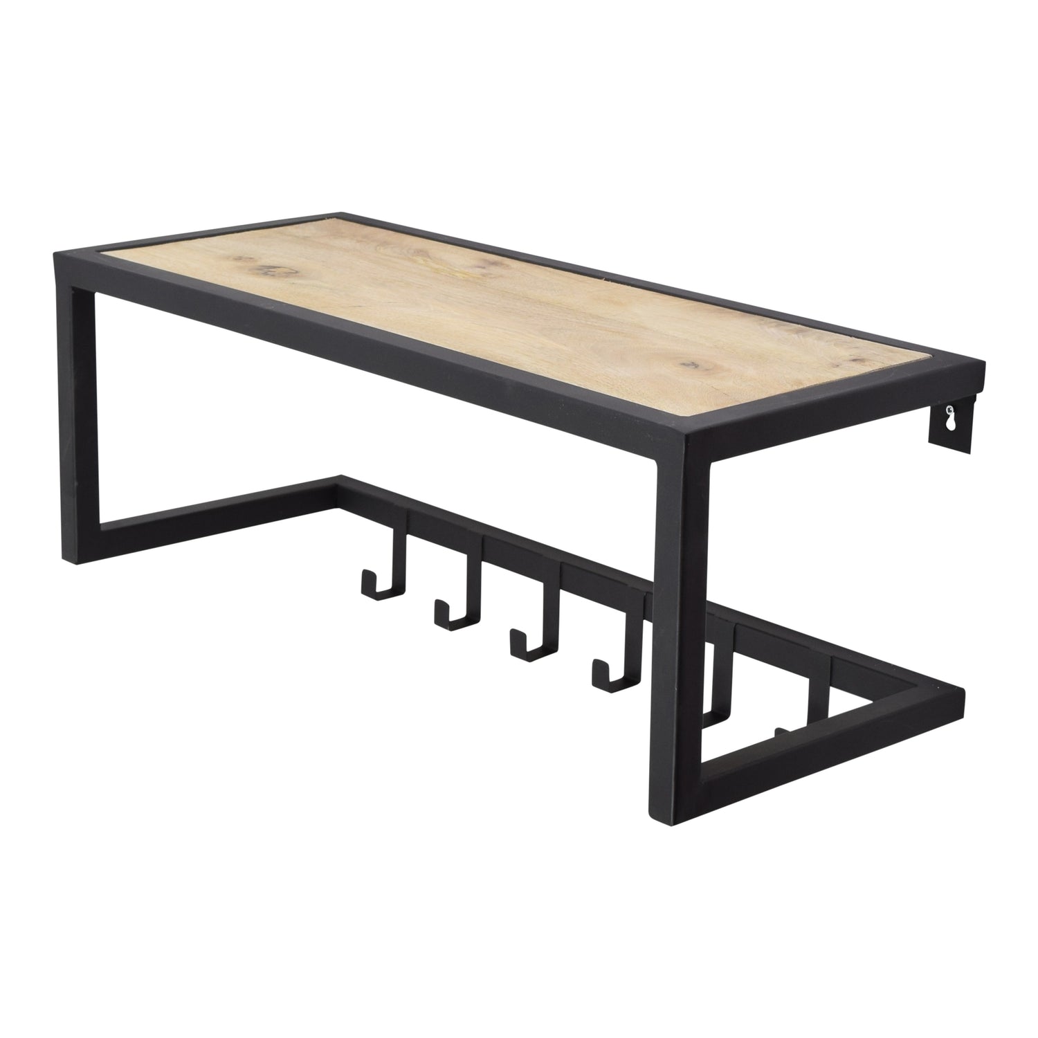 LOFT42 Woody Kapstok - Zwart – Mangohout – Metaal