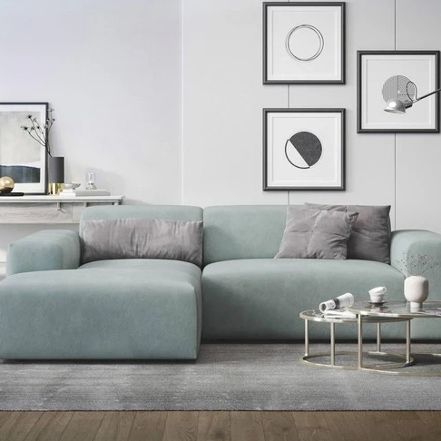 NADUVI Collection Nina Hoekbank Links - Velvet - Mintgroen