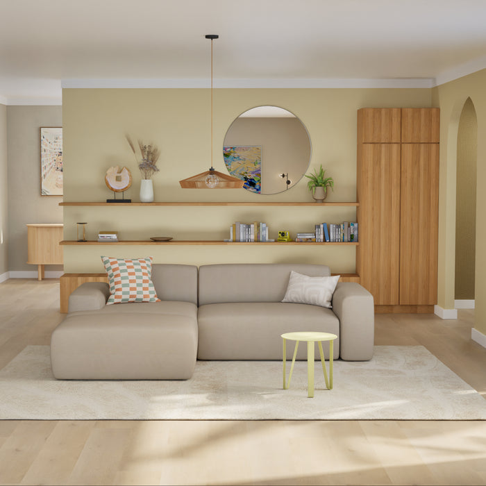 NADUVI Collection Nina Hoekbank Links - Velvet - Taupe