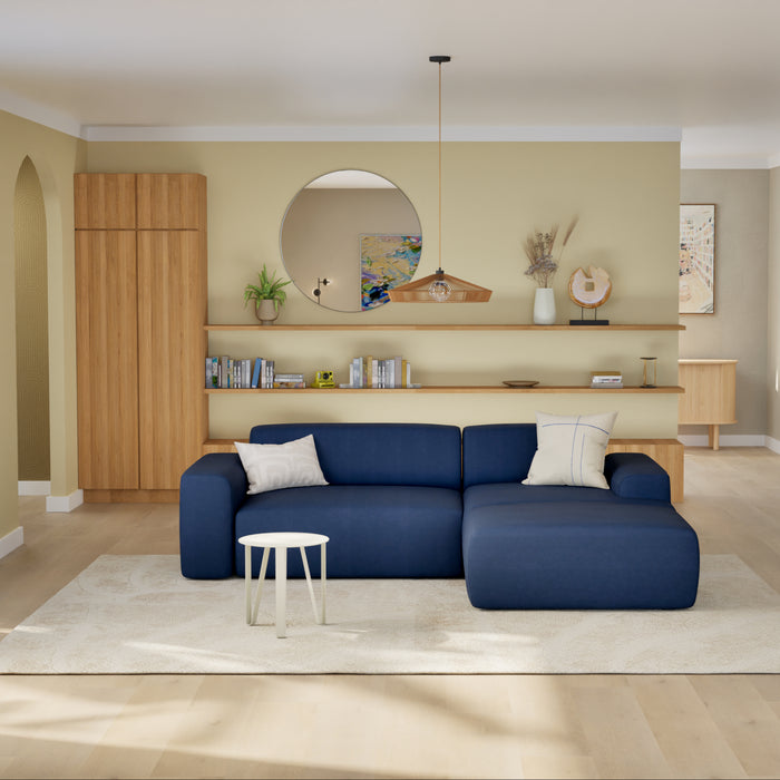 NADUVI Collection Nina Hoekbank Rechts - Velvet - Blauw