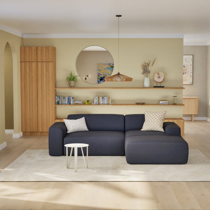NADUVI Collection Nina Hoekbank Rechts - Velvet - Marineblauw