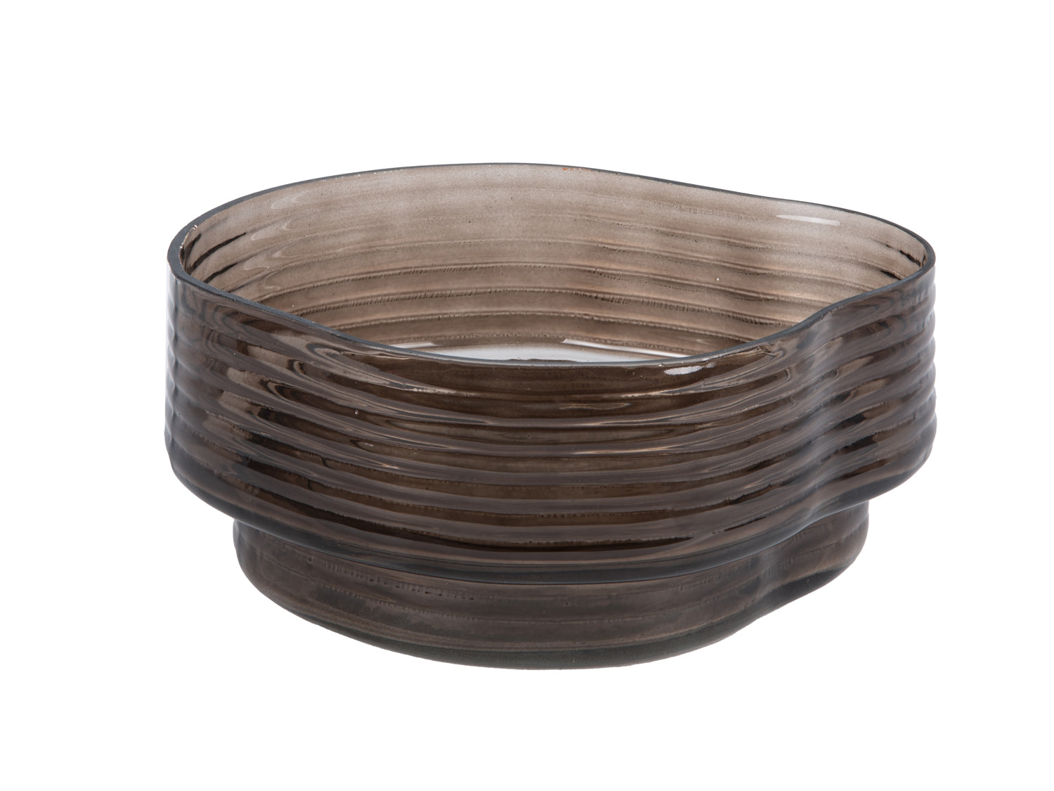 present time - Schaal Wave - Bruin - 22x22x11 cm