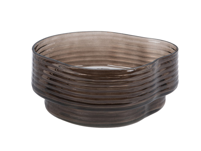 present time - Schaal Wave - Bruin - 22x22x11 cm