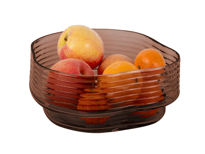 present time - Schaal Wave - Bruin - 22x22x11 cm