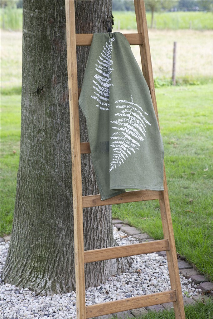 Walra - Theedoek Dry with Leaves - 50x70 - Legergroen