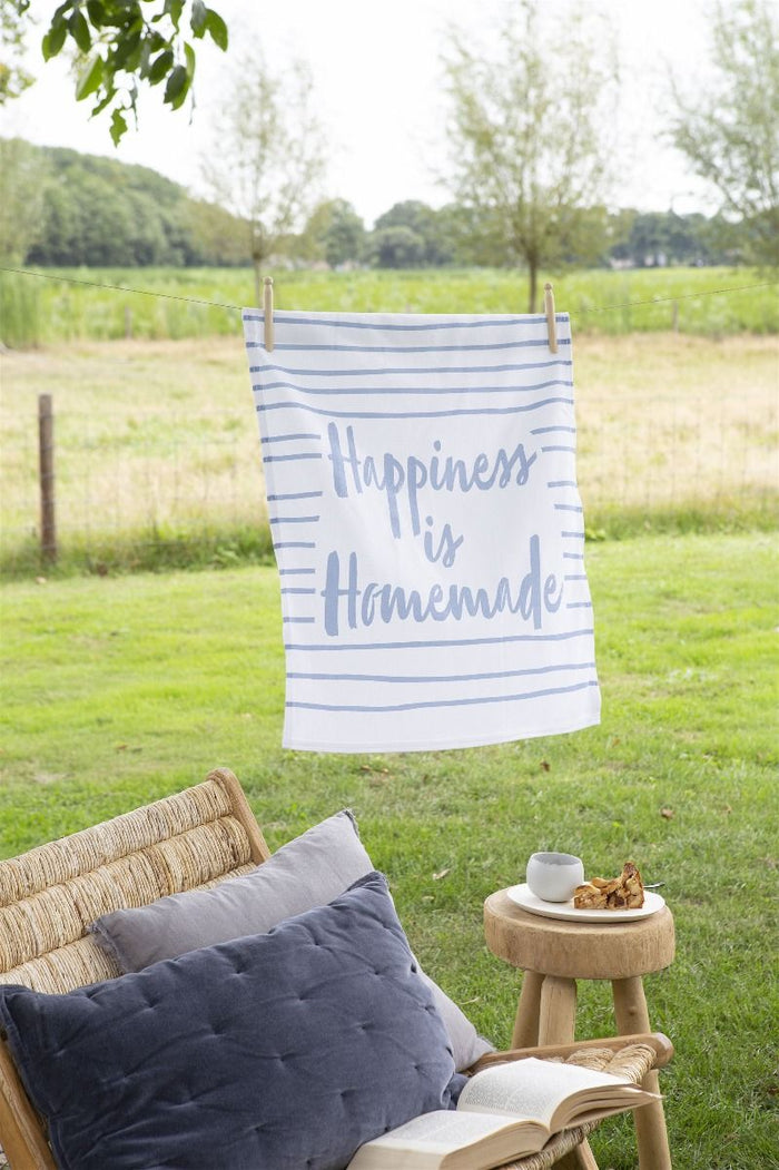 Walra - Theedoek Dry with Happiness - 50x70 - Jeans Blauw